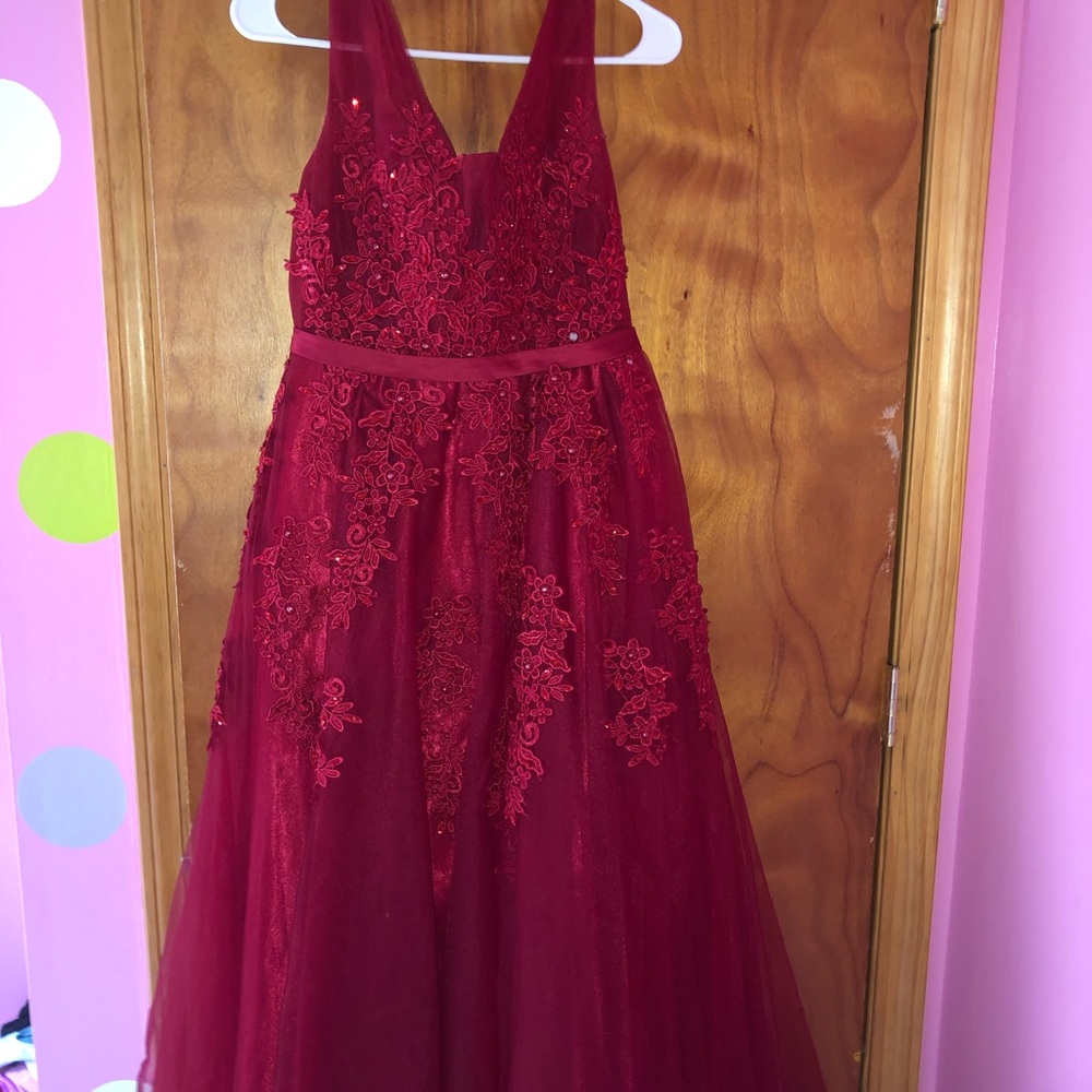 long red prom dress